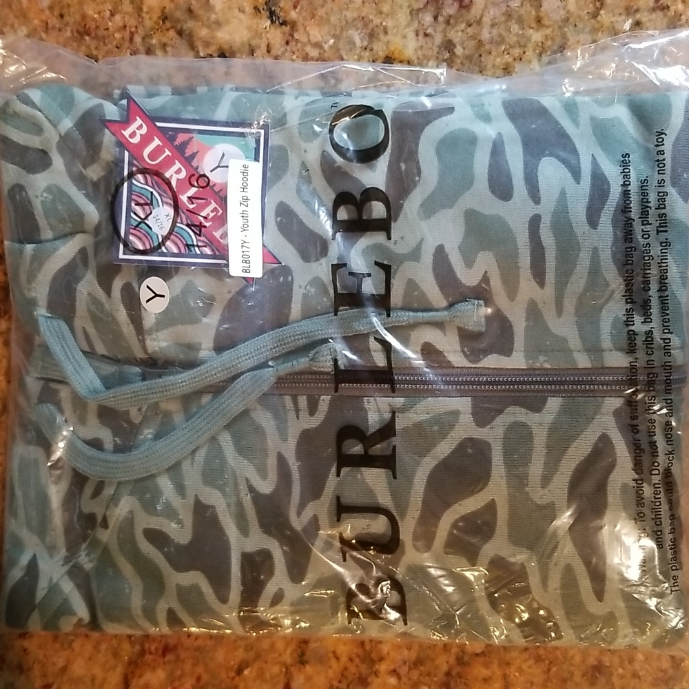 Burlebo XL Youth Camo Zip Hoodie BLB017Y